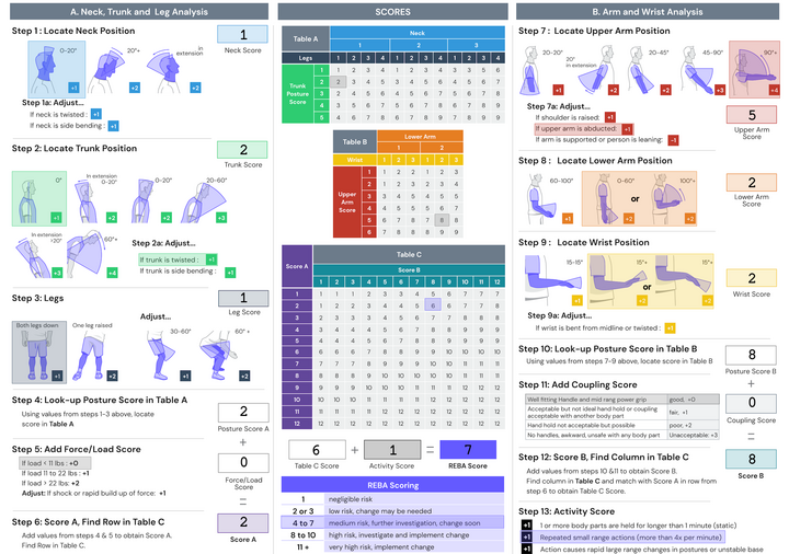 Example REBA assessment